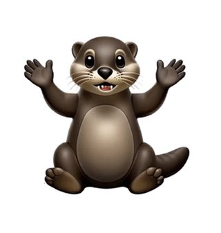 Cute otter waving